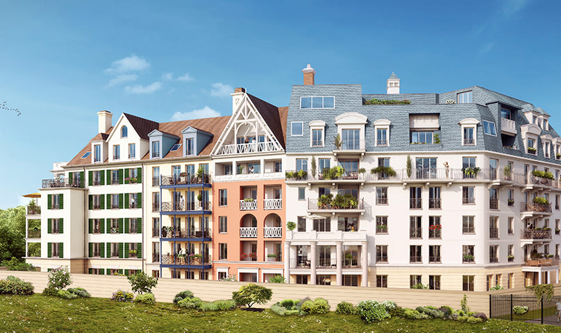 Vue façade de la résidence les Rives du Parc