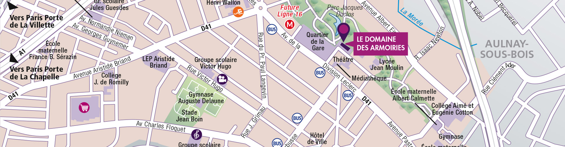 Plan du quartier du Domaine des Armoiries au Blanc Mesnil